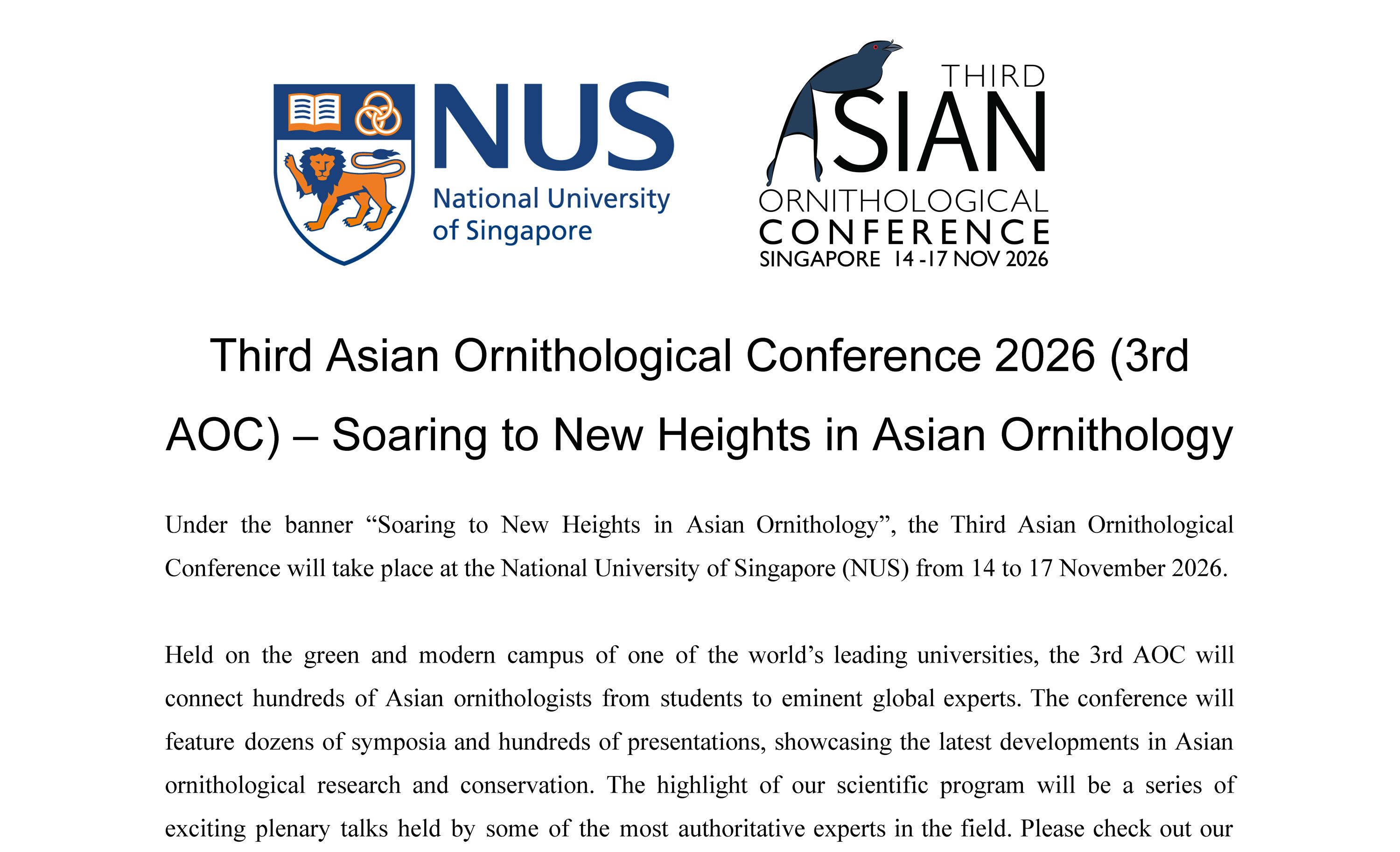 Official Conference Announcement Page 1